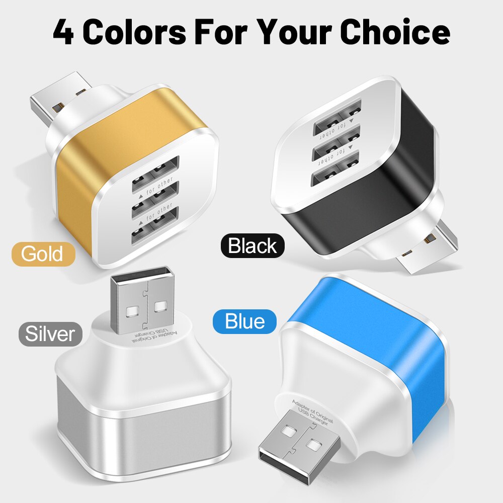 3포트 USB 슬롯 어댑터 USB 3 in 1 2.0  - Electronics Gadgets For Car 리뷰 및 가격