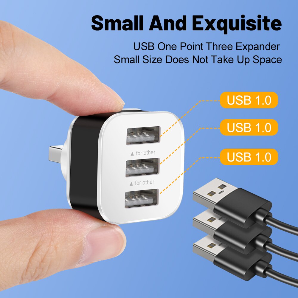 3포트 USB 슬롯 어댑터 USB 3 in 1 2.0  - Electronics Gadgets For Car 리뷰 및 가격