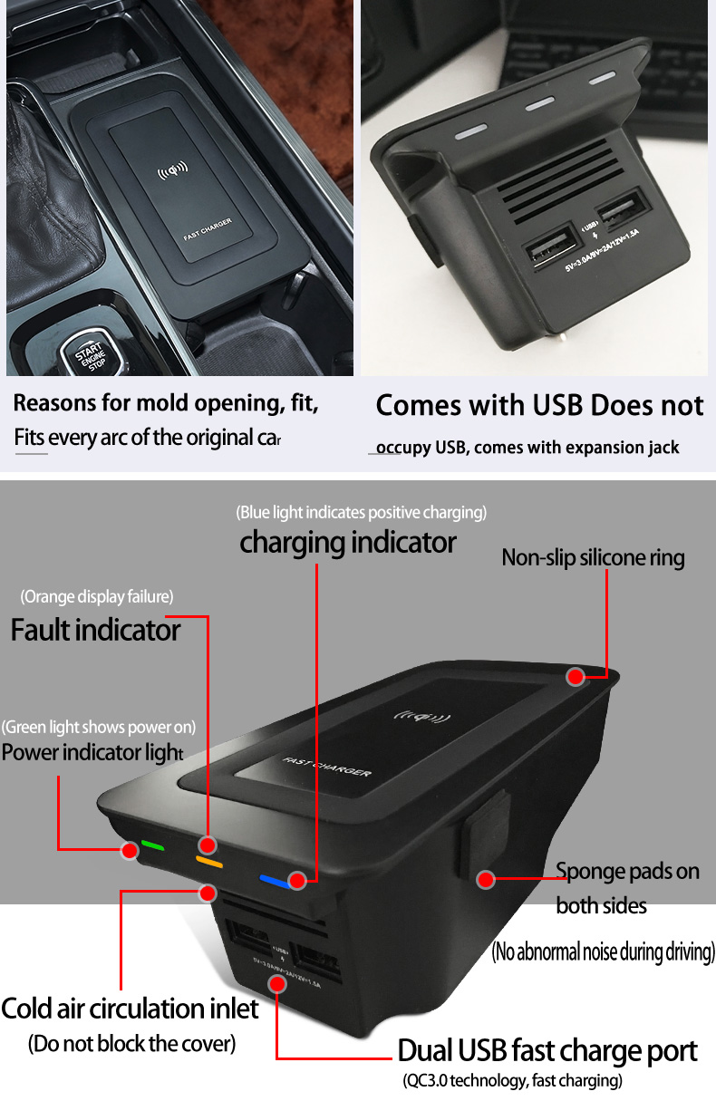 볼보 액세서리용 휴대폰 고속 충전기 패드, 볼보 V60 - Wireless Phone Charger Pad 리뷰 및 가격