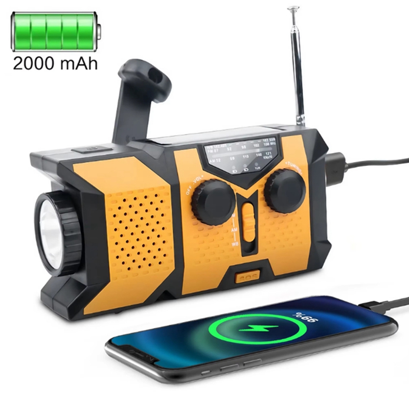 LED 손전등이 포함된 태양광 핸드 크랭크 라디오, 2 - Solar Powered Charger 리뷰 및 가격