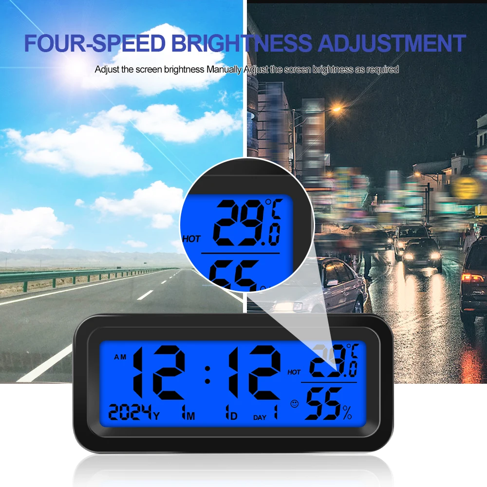 태양열/USB 전원 자동차 대시보드 온도계 LED 디스 - Electronics Gadgets For Car 리뷰 및 가격