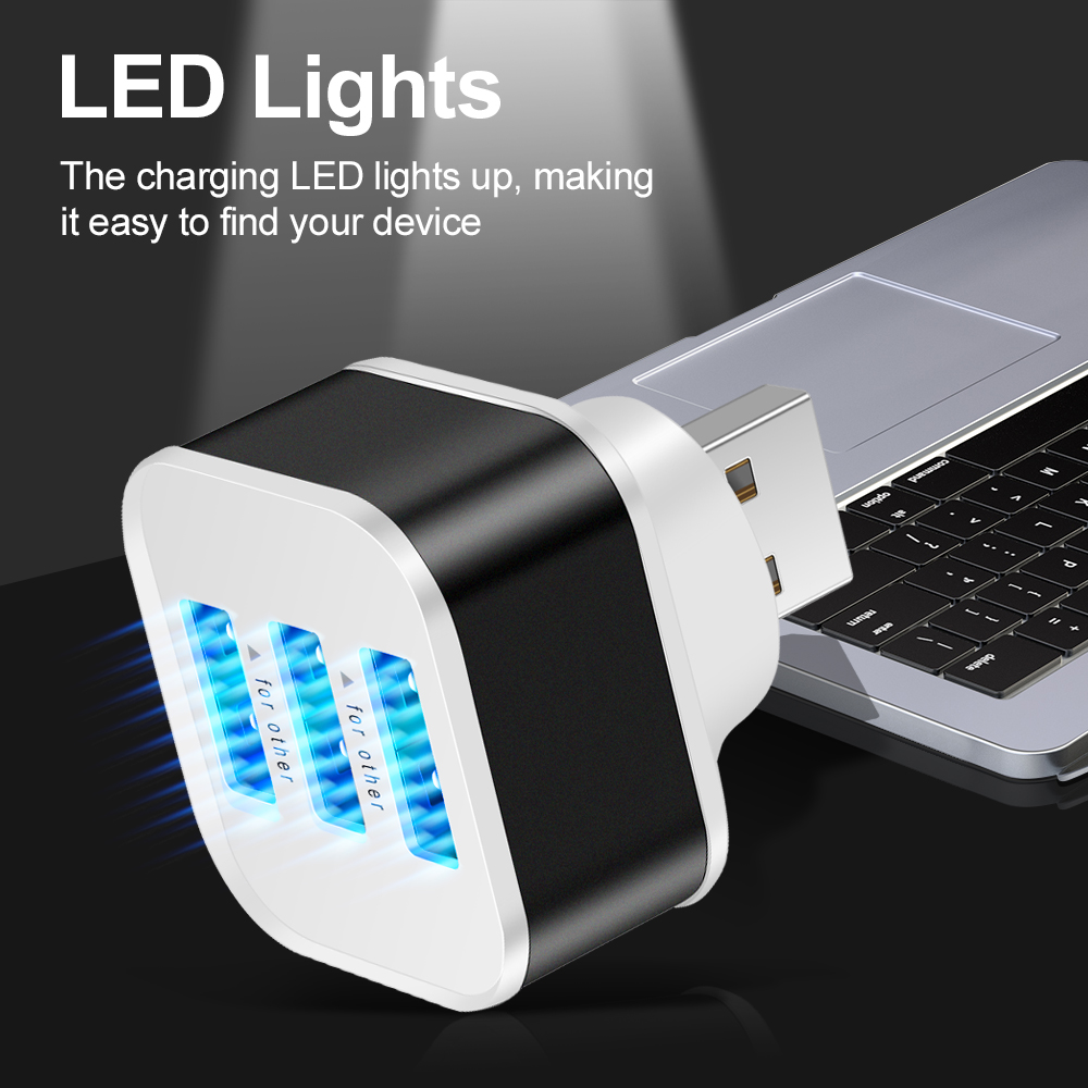 3포트 USB 슬롯 어댑터 확장기 USB 3 in 1  - Electronics Gadgets For Car 리뷰 및 가격