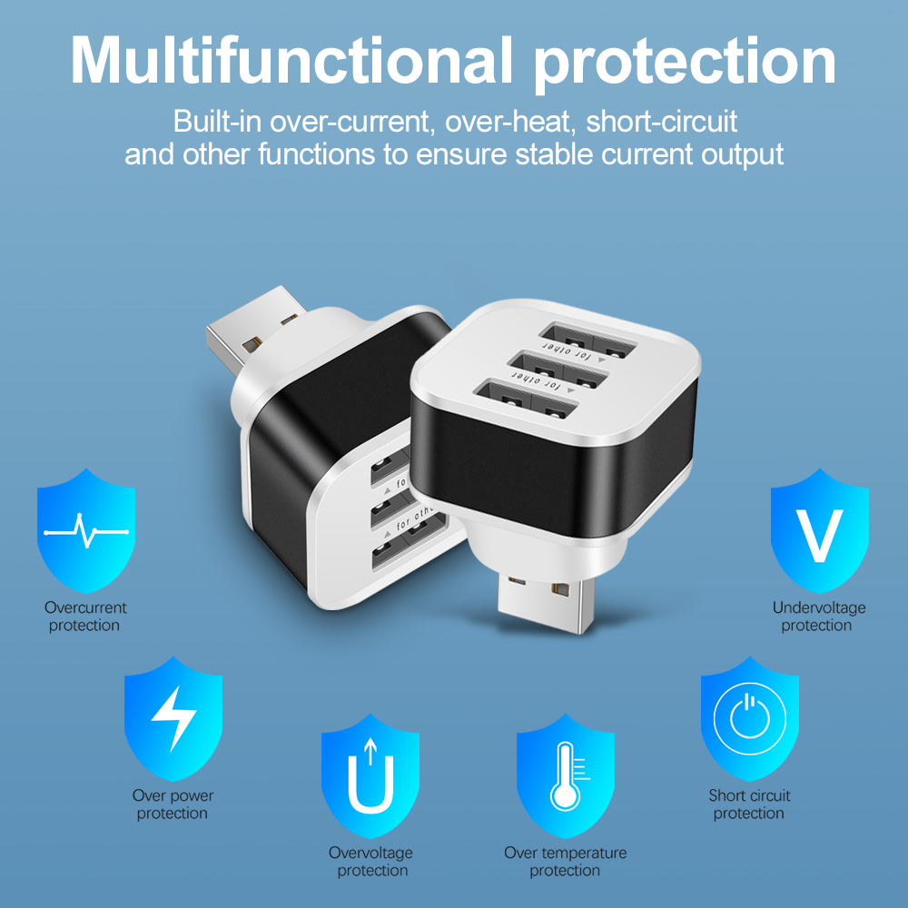 3포트 USB 슬롯 어댑터 확장기 USB 3 in 1  - Electronics Gadgets For Car 리뷰 및 가격