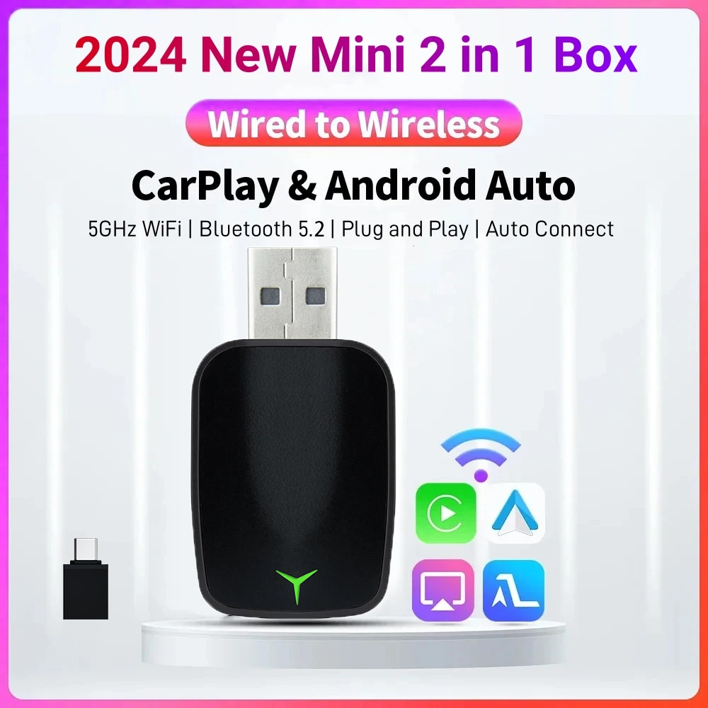 새로운 유선 무선 Carplay 안드로이드 2 In 1 - Electronic Gadgets 리뷰 및 가격