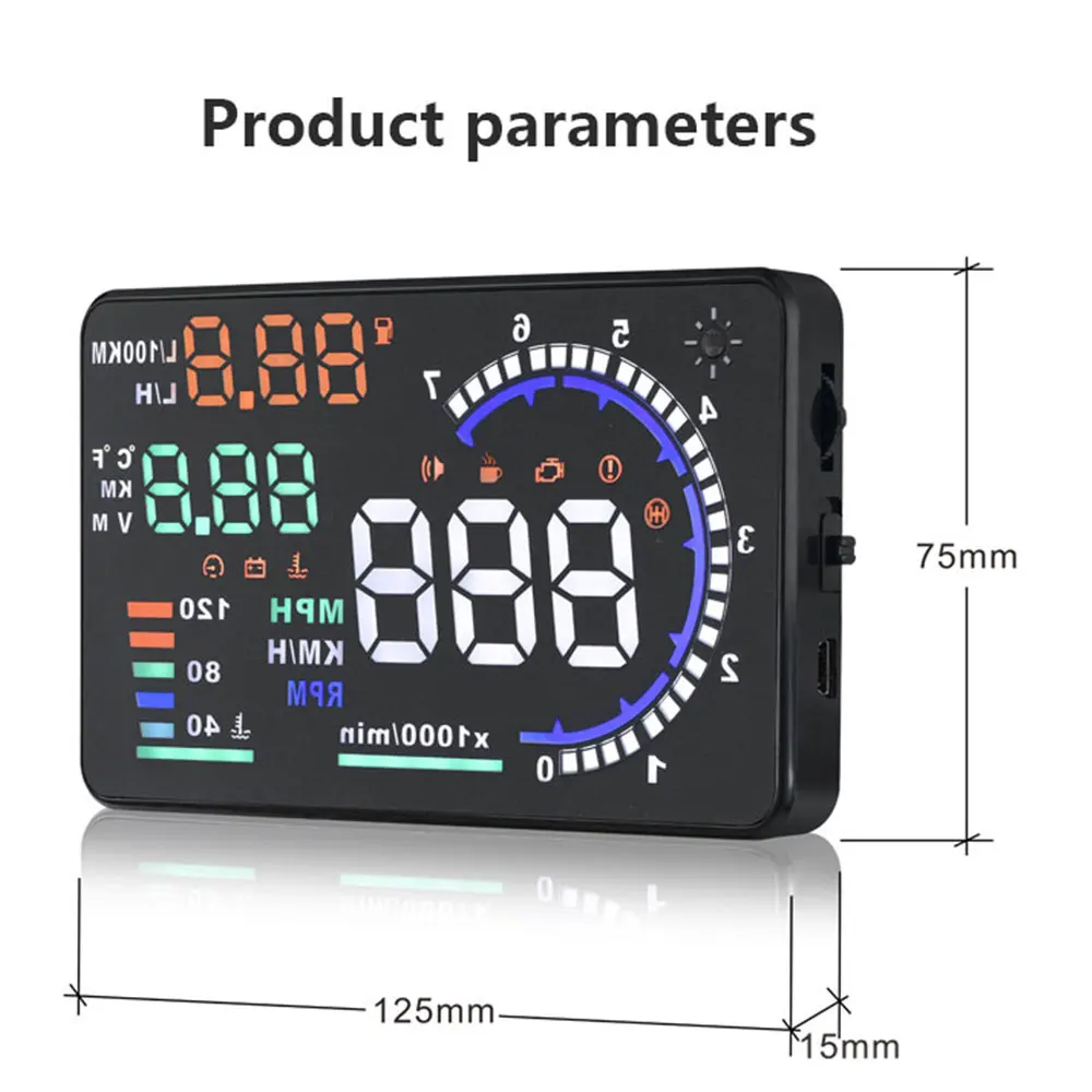 A8 OBD HUD 헤드업 디스플레이 속도계 자동차용  - Electronics Gadgets For Car 리뷰 및 가격