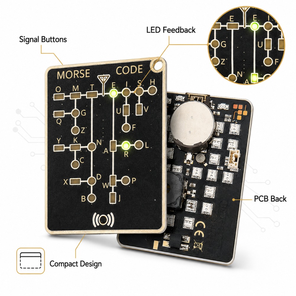 휴대용 모스 부호 트레이너 카드 LED 전자 학습 도구 - Electronics Gadgets For Gift 리뷰 및 가격